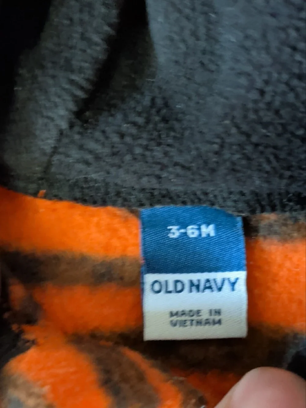 Old Navy Orange and Black Tiger-Stripe Hooded One-Piece